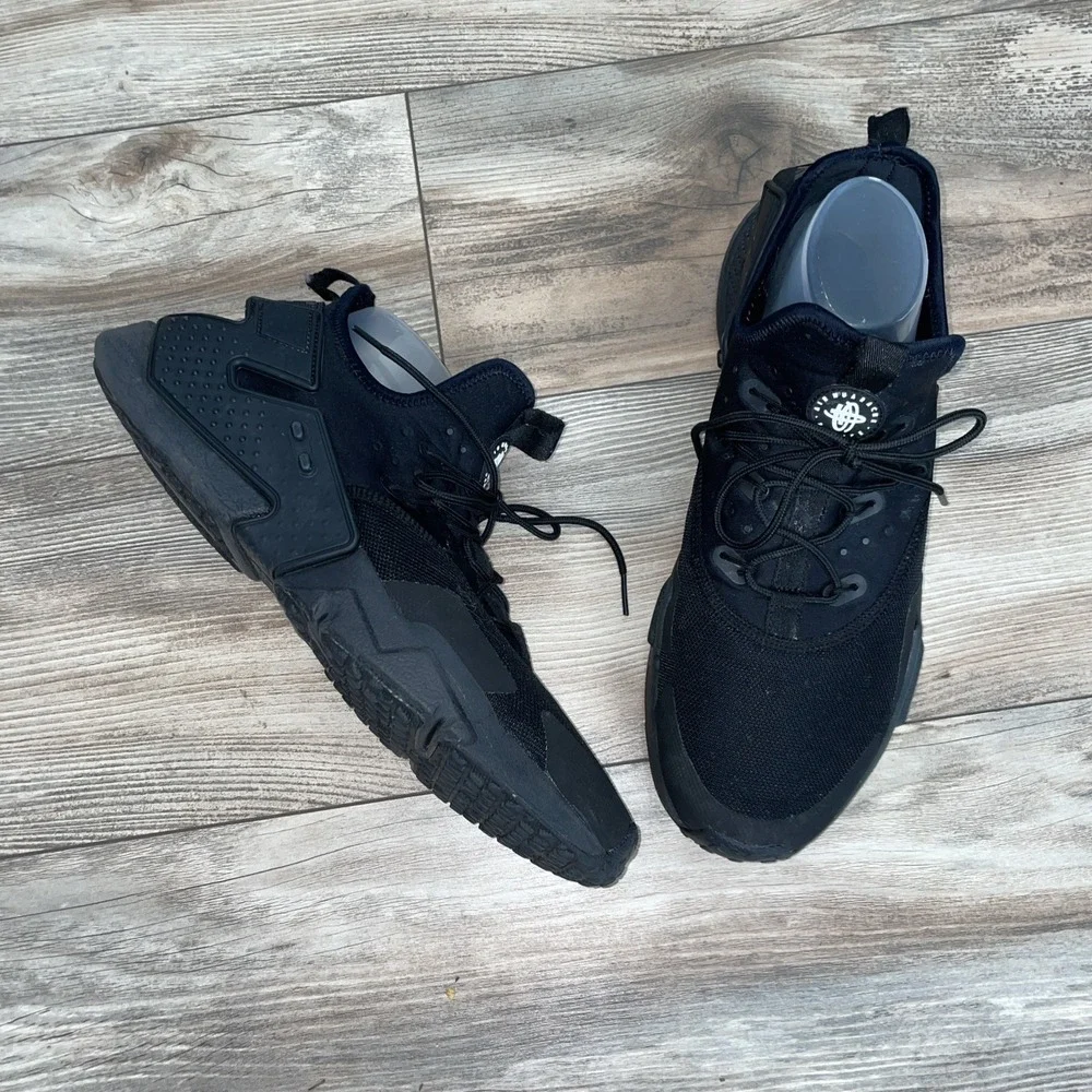 Nike Air Huarache Drift Low Top Triple Black Lace-Up Men's Sneakers AH7334-003